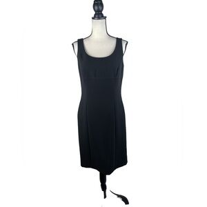 Tahari ASL sleeveless black sheath dress Minimalist Career Office size 6